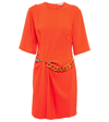 Stella Mccartney Chain Detail Short Sleeve Minidress In Poppy