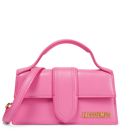 Jacquemus Le Bambino Leather Shoulder Bag In Neon_pink