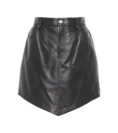 Alexandre Vauthier Leather Miniskirt In Black