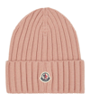 MONCLER RIBBED-KNIT VIRGIN WOOL BEANIE