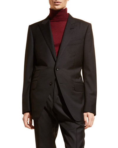 Tom Ford Men's Solid Master Twill Two-piece Suit In Blk Sld