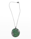 STEPHEN DWECK FACETED GREEN PAVE PENDANT NECKLACE
