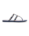 Valentino Garavani Rockstud Printed-footbed Thong Sandals In Bc1 Blumulticolor