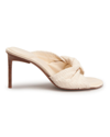 Jacquemus Bagnu Twisted-strap Cotton And Leather Mules In Off-white
