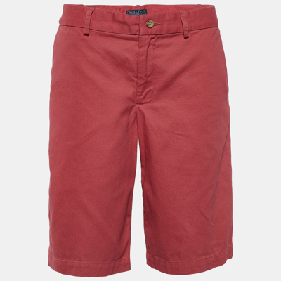 Pre-owned Polo Ralph Lauren Burnt Red Denim Shorts Xl In Orange
