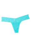 HANKY PANKY MID RISE LACE TRIM THONG