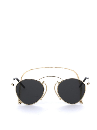 Gucci Pince-nez Round-frame Sunglasses In Gold
