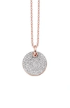 Monica Vinader Ava Diamond Button Pendant Necklace In Rose Gold