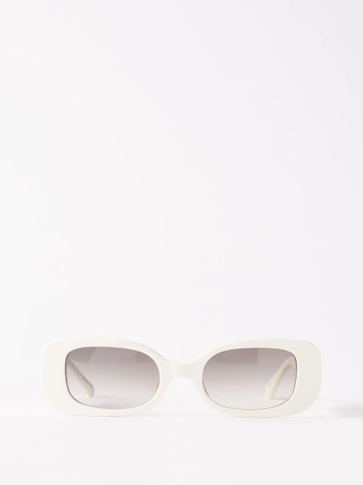 Linda Farrow Lola Oval Acetate Sunglasses In Cream