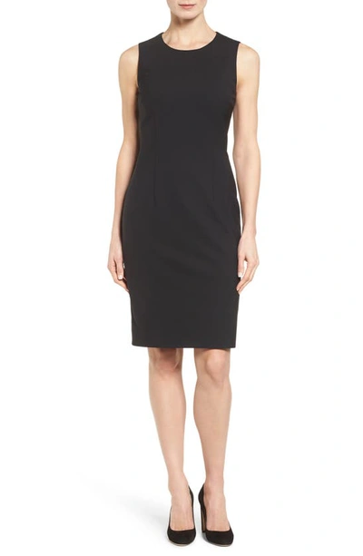 Hugo Boss Dirusa Tropical Stretch Wool Dress In Black