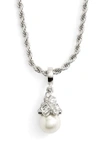 GIVENCHY IMITATION PEARL PENDANT NECKLACE,60340276
