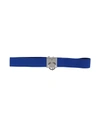 Dsquared2 Elastic Cotton Belt With Metal Detail In Royal Blue