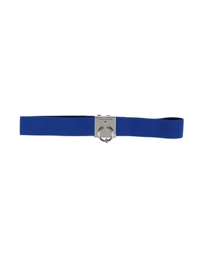 Dsquared2 Elastic Cotton Belt With Metal Detail In Royal Blue