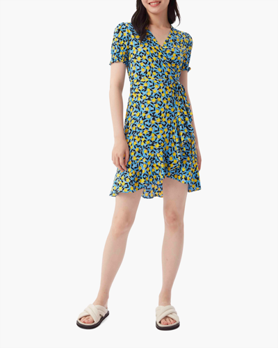 blue and yellow wrap dress Women's Navy Luna Wrap Dress