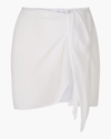 Anemos Wrap Mini Skirt Cover Up In Linen Cupro Blend In White