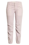 Nili Lotan Stretch Cotton Twill Crop Military Pants In Lilac