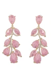 Eye Candy Los Angeles Julie Pink Drop Statement Earrings In Pink