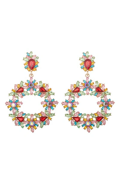 Eye Candy Los Angeles Kaleidoscope Statement Earrings In Gold