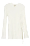 Open Edit Side Tie Sweater In Ivory