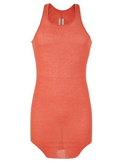 Rick Owens Ribbed Knitted Tank Top In Orange