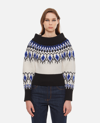 Alexander Mcqueen Wool Off-the-shoulder Fair Isle Inspired Jumper In Multi-colour