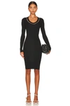 BOTTEGA VENETA LONG SLEEVE LIGHTWEIGHT RIB DRESS