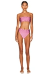 ADRIANA DEGREAS MOVES HIGH LEG BANDEAU BIKINI SET