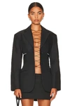 Alexander Wang Elasticized Single-breasted Blazer In Black