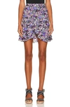 Isabel Marant Milendi Printed Silk Crepe De Chine Mini Skirt In Ultra Violet