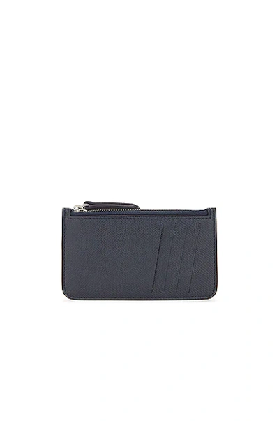 Maison Margiela Zip Card Holder In Navy