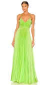 A.l.c Aries Pleated Gown In Green