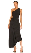 A.l.c Delfina One-shoulder Cut-out Side Gathered Dress In Black