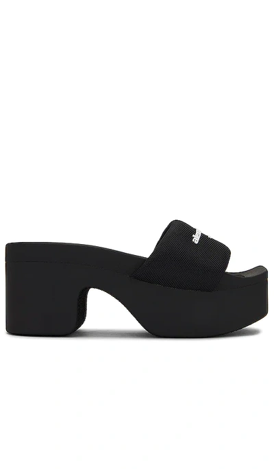 Alexander Wang 85mm Aw Padded Nylon Platform Slides In Black