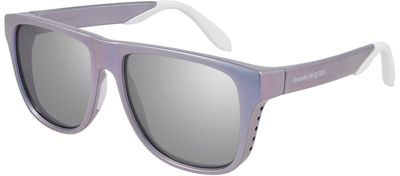 Alexander Mcqueen Am0292s 004 Flat Top Sunglasses In Grey