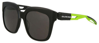 Balenciaga Grey Square Unisex Sunglasses Bb0025sa 004 55 In Black