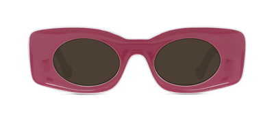 Loewe Oval Injection Plastic Sunglasses In Shiny Pinik