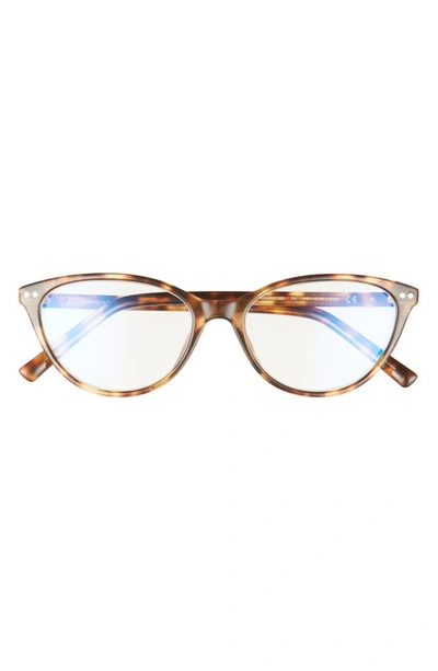 Kate Spade Roanne 54mm Blue Light Blocking Reading Glasses In Havana Gold