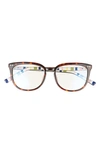 Kate Spade Albi 52mm Blue Light Blocking Reading Glasses In Havana Multi