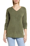 Caslon High/low V-neck Sweater In Green Sorrel
