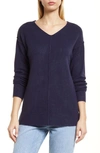 Caslon High/low V-neck Sweater In Navy Peacoat