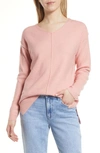 Caslon High/low V-neck Sweater In Pink Bride