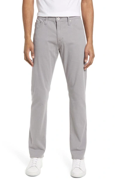 Ag Everett Sud Print Slim Straight Leg Pants In Blink Light Grey Multi