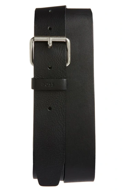 Hugo Boss Leather Belt In Black