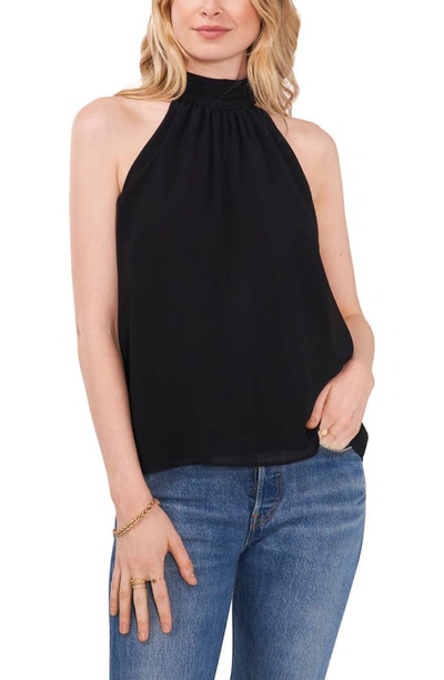 1.state Sleeveless Back Tie Halter Top In Rich Black