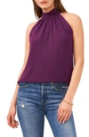 1.state Gathered Halter Neck Top In Plum Purple