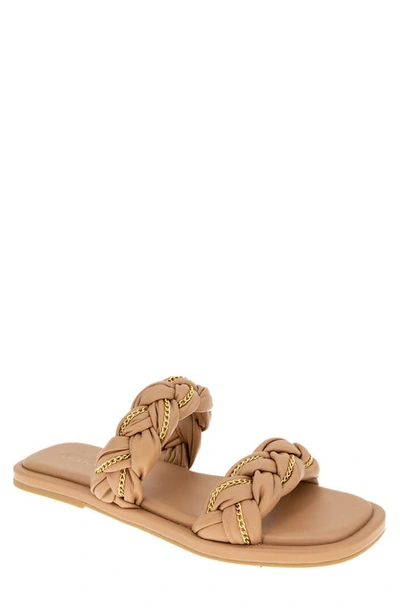 Bcbgeneration Taneka Womens Faux Leather Braided Slide Sandals