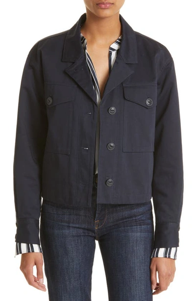 Rag & Bone Jessie Cotton Shirt Jacket In Navy