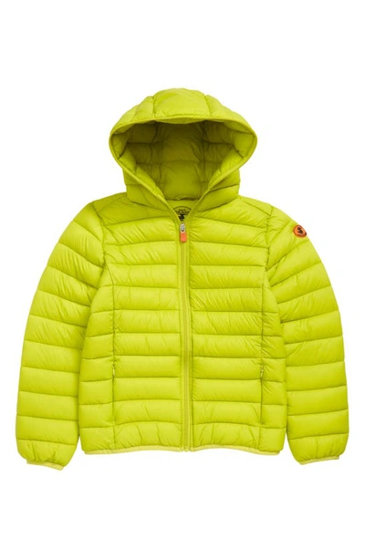 Save The Duck Dony Hooded Puffer Jacket In Citronella Green