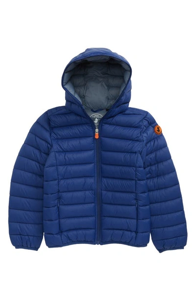 Save The Duck Blue Dony Hooded Quilted Jacket