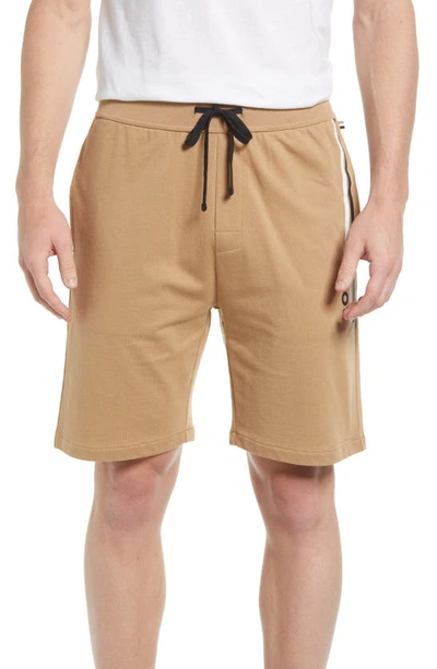 Hugo Boss Essential Cotton Pajama Shorts In Beige